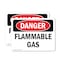 Signmission Flammable Gas Danger Sign, Vinyl Decal, 14in W x 10in L, 2PK OS-2PACK-DS-D-1014-L-1234 - alternate 1